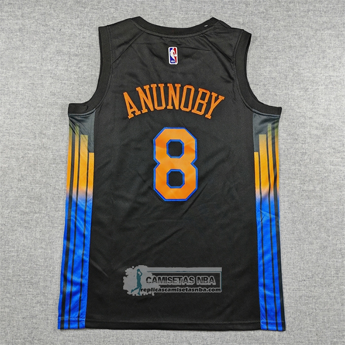 Camiseta New York Knicks Og Anunoby NO 8 Statement 2025-26 Negro